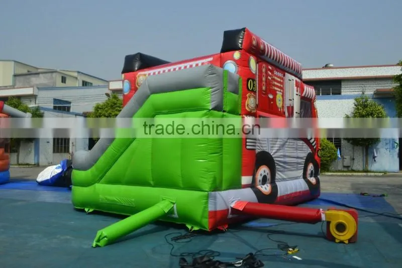 Hot selling popular and cutely car combo inflatable slide combo for kids