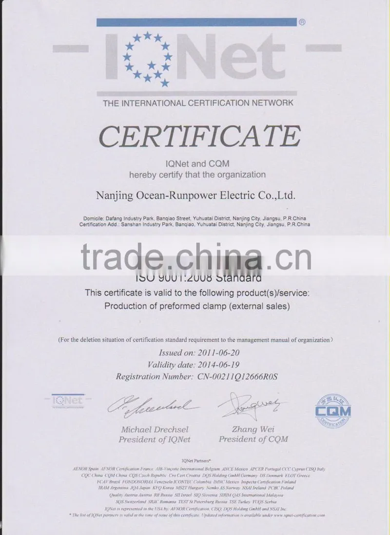 preformed strain clamp for ADSS cable