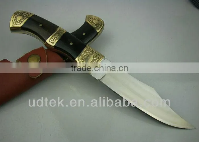 High Quality Black wind spiderman # 2 Hunting Knife Jungle Knife with Ebony/Brass Handle UDTEK01259