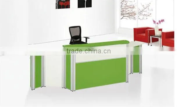 2012 hot sale TG012 office furniture commercial glass front desk