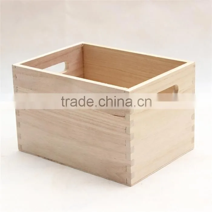 High quality smooth polished paulownia wood hamper box,unfinished wood hamper box with lid