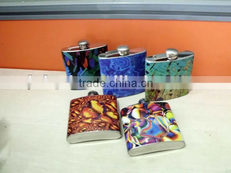 6oz trendy stainless steel hip flask with color