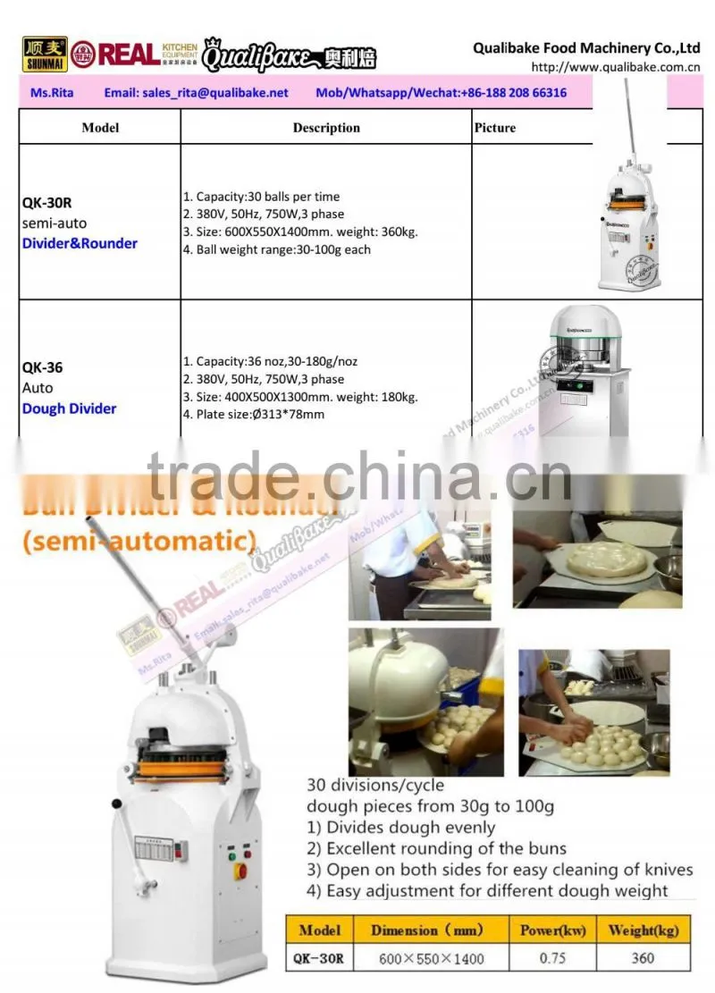 Cost Effective! ! ! High Performance! ! ! bakery equiments 30 noz semi-auto dough divider and rounder