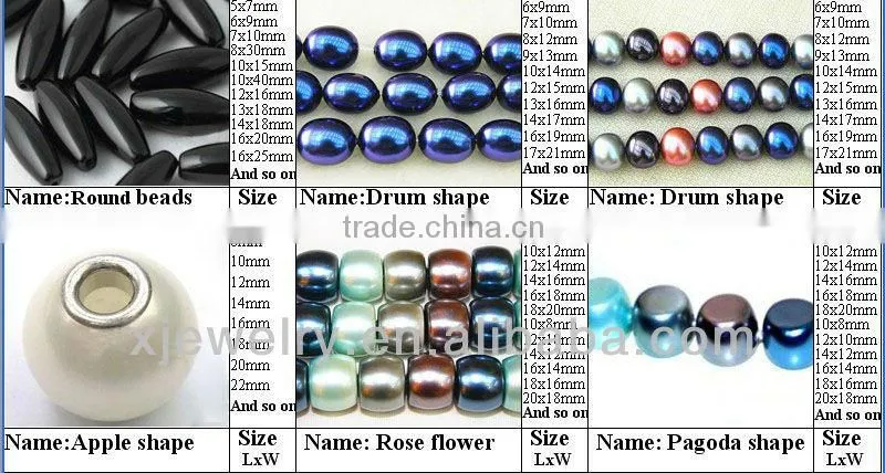 Professional custom and wholesale various colors and various shapes south sea shell pearl necklace DIY beads(shape card)