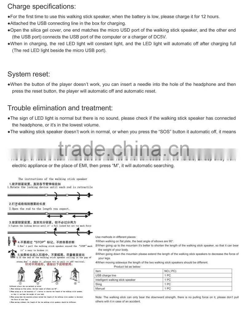 Adjustable Smart Walking Stick Walking Stick Parts