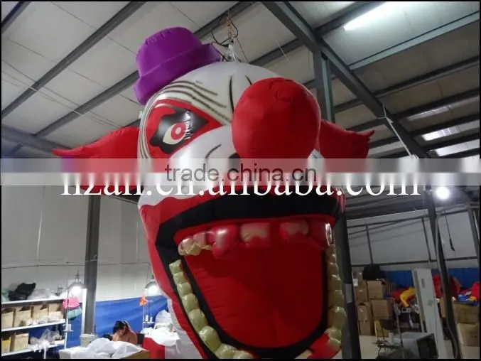 Giant Hanging Inflatable Clown Head for Halloween