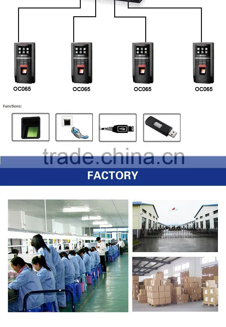 2.4 inches TFT Color screen Biometric fingerprint access control system/time attendance
