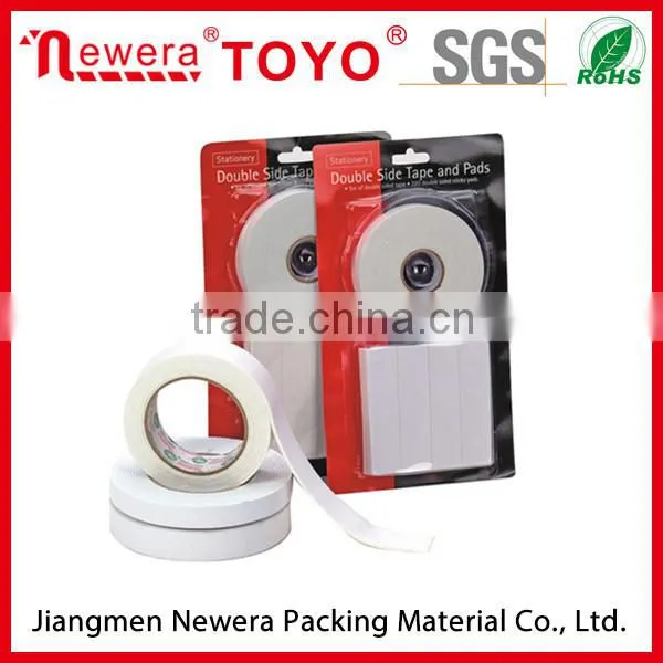 Tissue double side adhesive tape with hot melt adhesive based