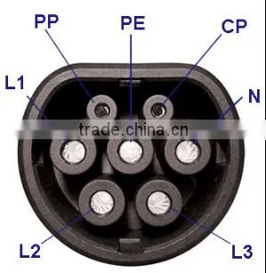 16A Type2 EV Adaptor male Plug For Electric Vehicle Charging