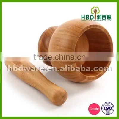 Eco-friendly Wood Mortar and Pestle set for kitchen