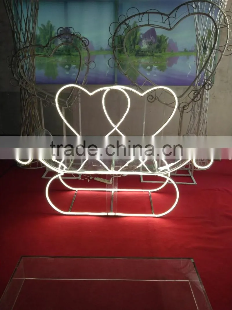 elegant New design bride and groom chairs,Wedding Stage Sofa Set & Chairs for Bride & Groom from wedding decoration supplier
