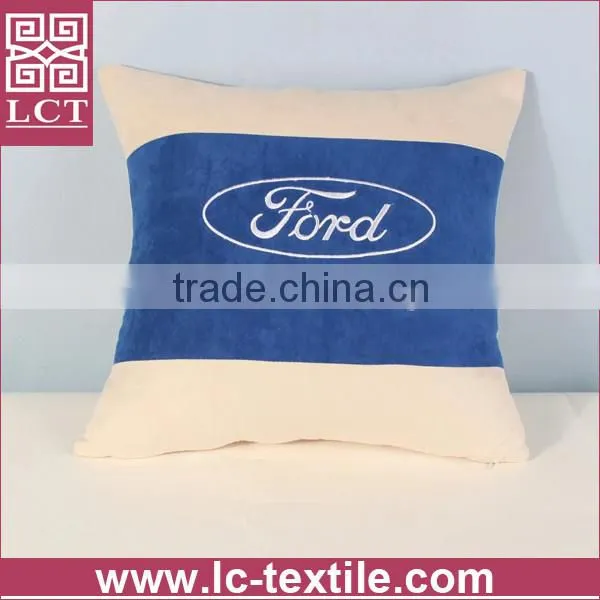 supply 2015 new arrival two tone color design super soft suede car cushion with branding embroidery for promotion(LCTP0079)
