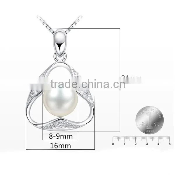 Newest Pearl Pendant 925 Sterling Silver Necklace 2016