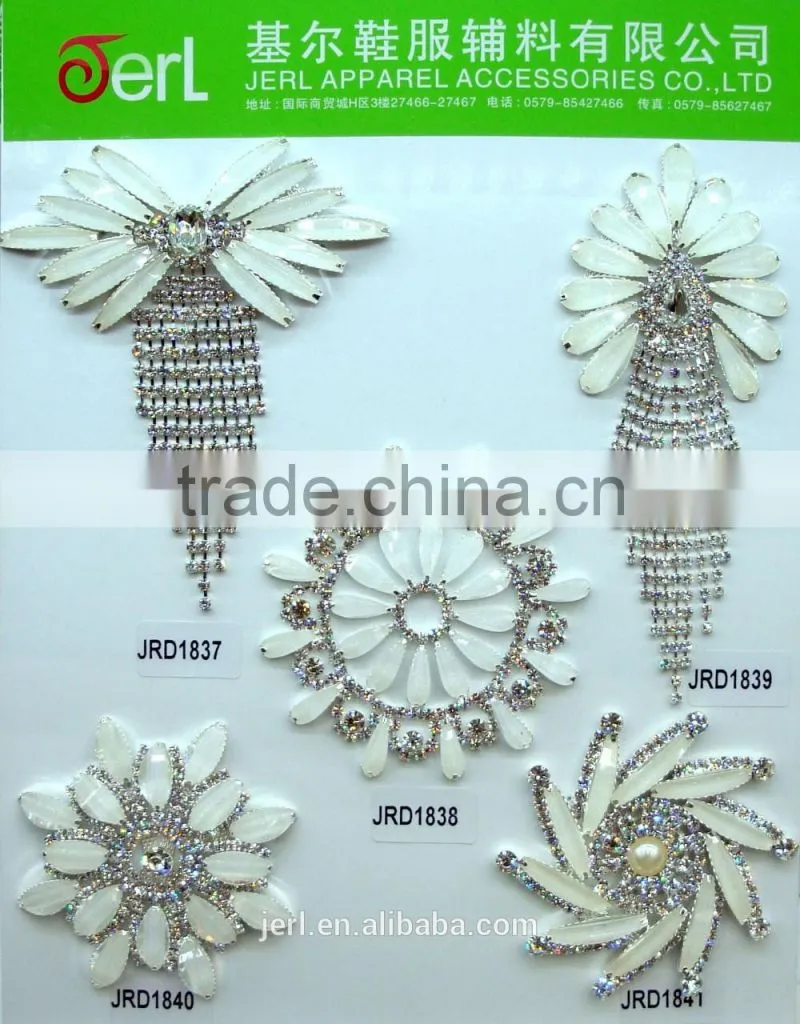 Wholesale High Style Elegant Design Bridal Applique Crystal Embellishments Rhinestone Appliques