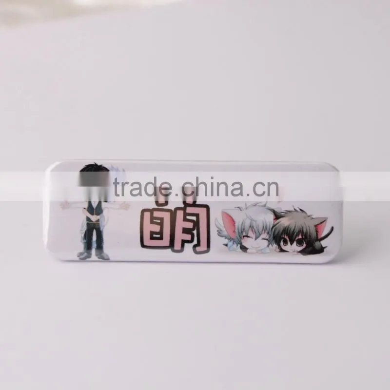 Custom reusable tinplate name badge