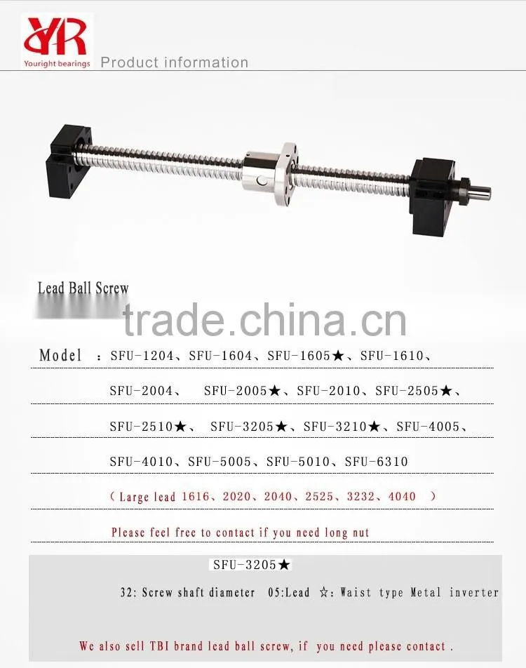 Antibacklash Linear Motor Ball Screw with End Machining Free