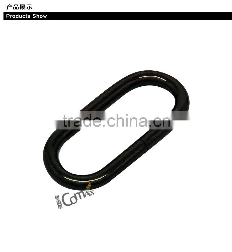 Fashion bag and handbag black metal oval ring