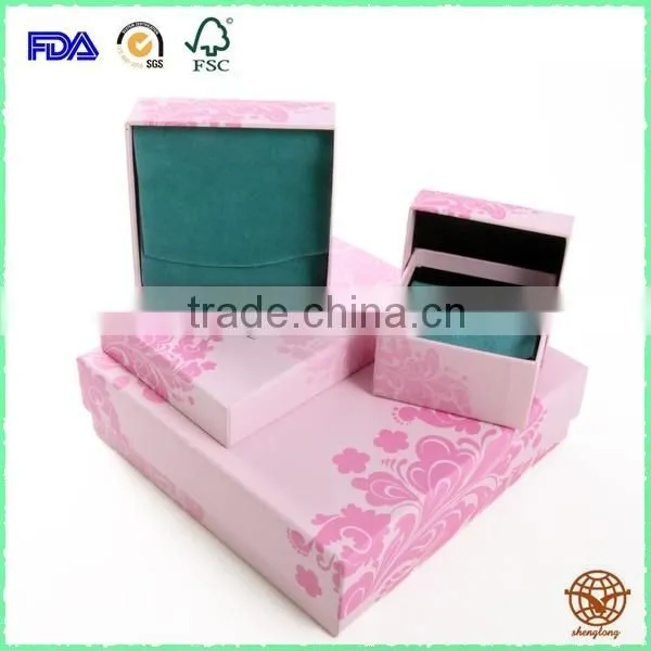 High Grade Matte Custom Made Logo Printed Jewelry box , Cardboard Jewelry Box