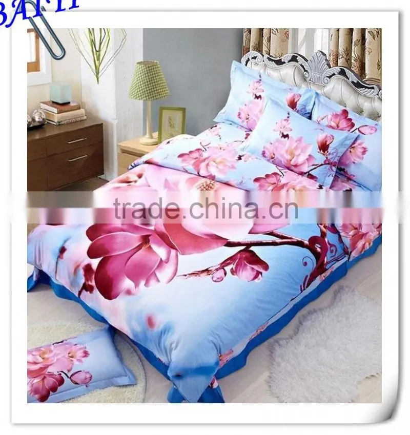 3D reactive printed 100% Cotton quilt cover sets from China manufacturer