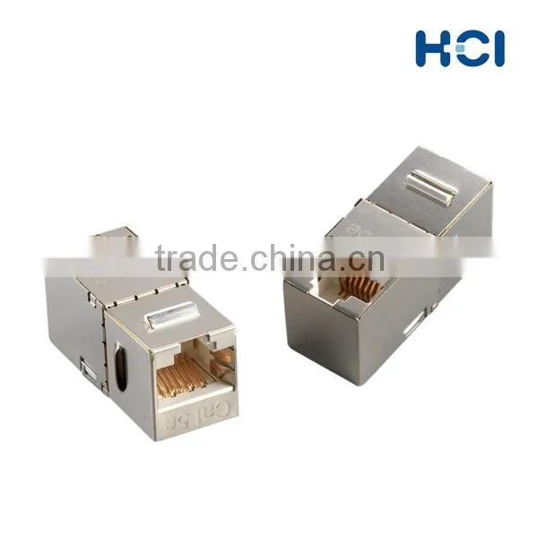 Taiwan Supplier Cat6A 90 Degree Shielded STP Straight Keystone Coupler