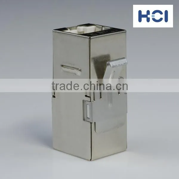 Taiwan Supplier Cat6A 90 Degree Shielded STP Straight Keystone Coupler