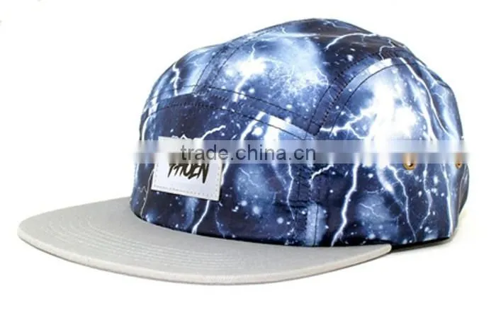 Wholesale custom galaxy camper softtextile design your own 5 panel hat