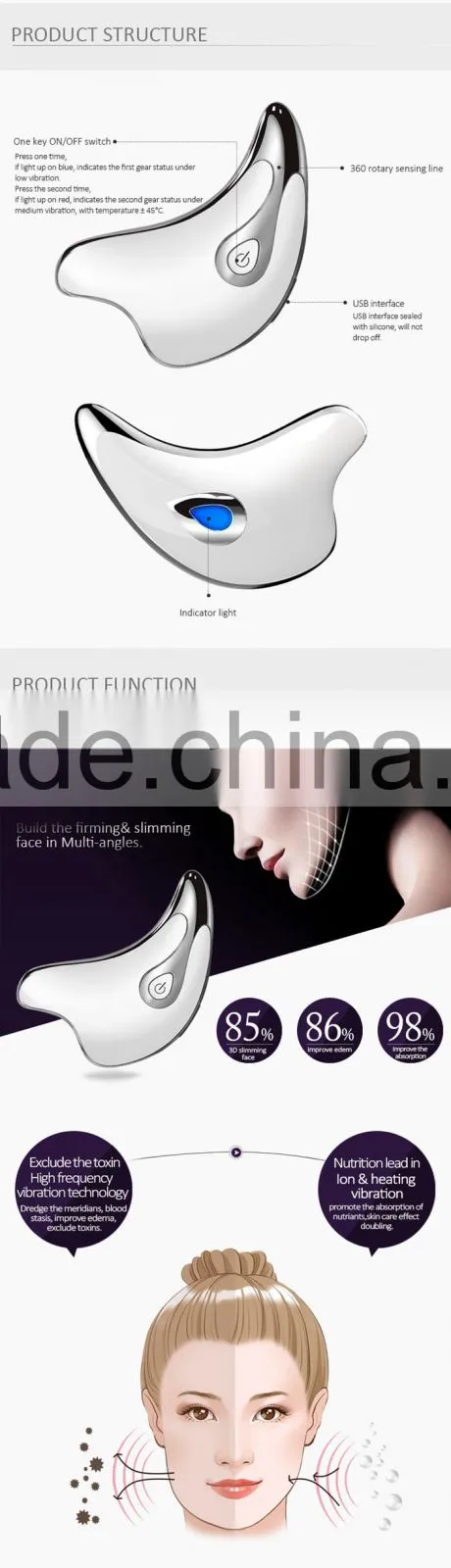 Best Selling Products Face Massage with Dolphin Shape Tow Work Modes