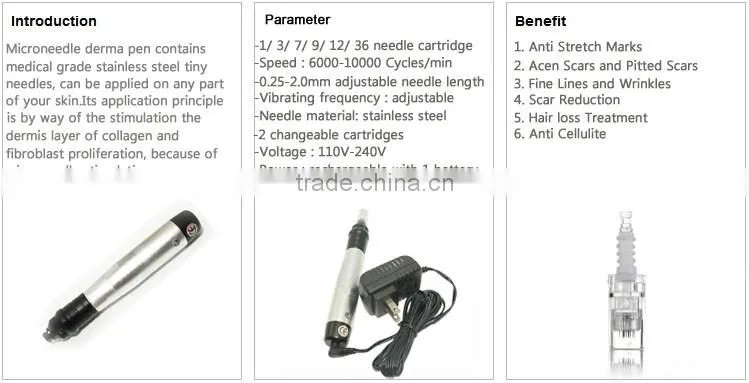 wholesalers super function and rechargeable derma stamp electric pen