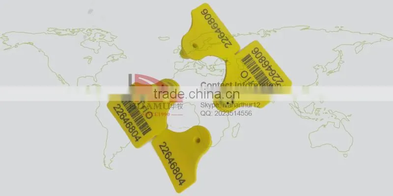 sheep ear tag and goat 57 *45 mm with metal pin yellow ear tag