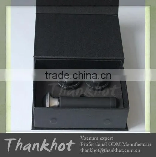 Vacuum wine bottle stopper with pump with gift box for promotion