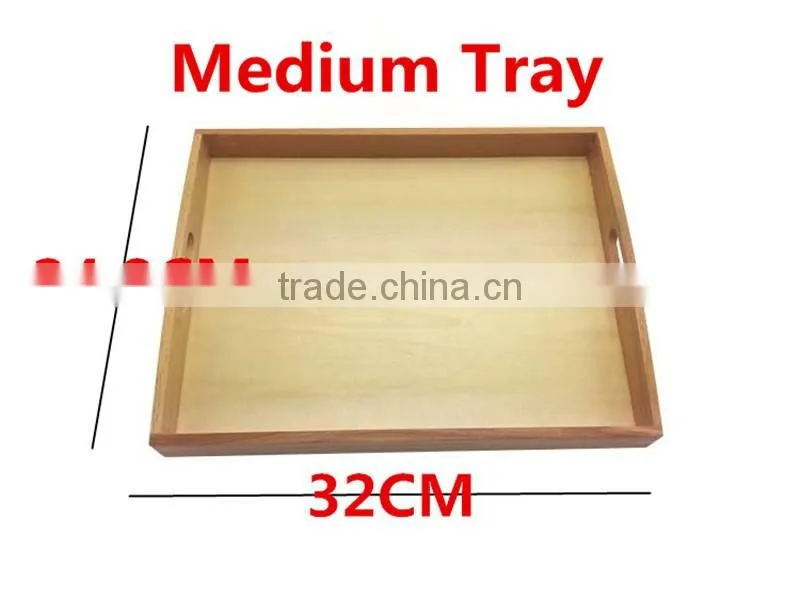 Custom kindergarten Montessori teaching aids wooden serving tray
