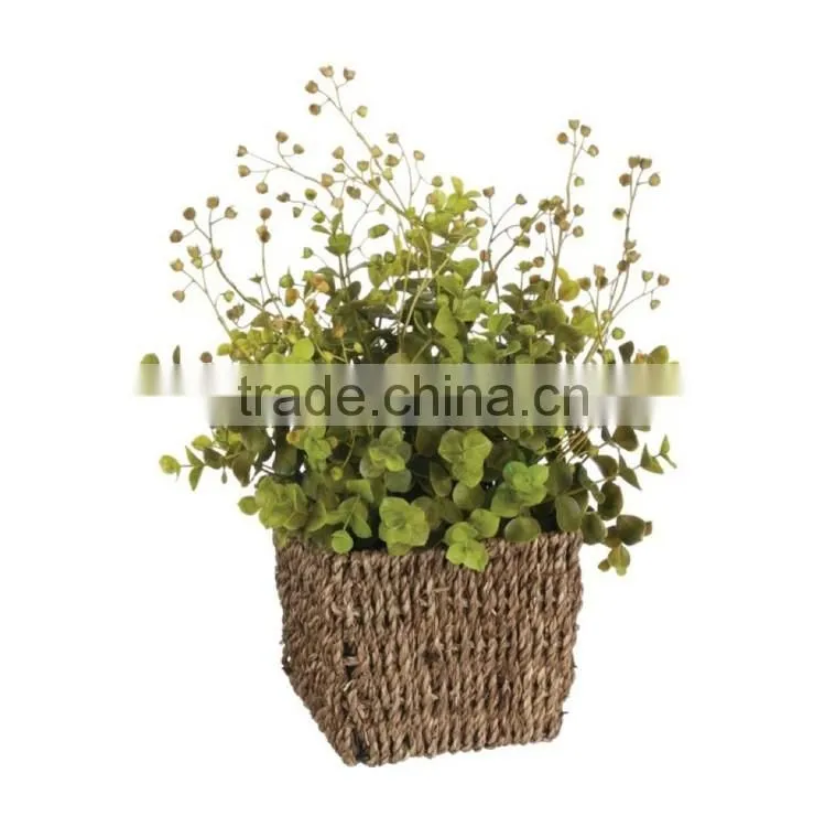 Indoor decoration flower planter natural seagrass woven small plant basket