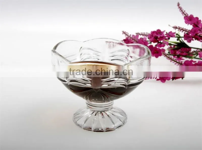 bowknot design glass salad bowl icecream glass cup icecream glass bowls