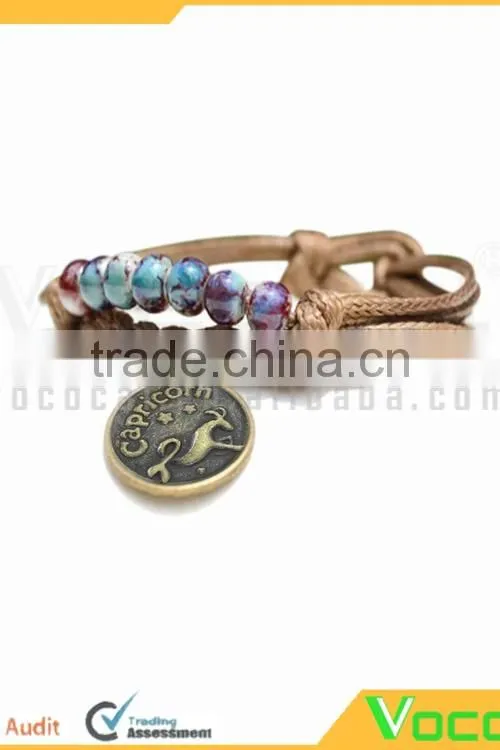 Handmade Wax Wire Ceramic Bead Bracelet