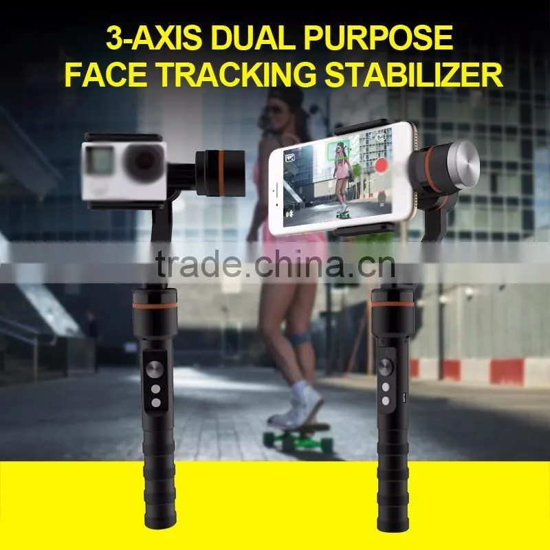 Hot Bluetooth Handheld 3Axis Face Tracking Stabilizer For Mobilephone/Camera Photographing,Dual Purpose Professional Stabilizers
