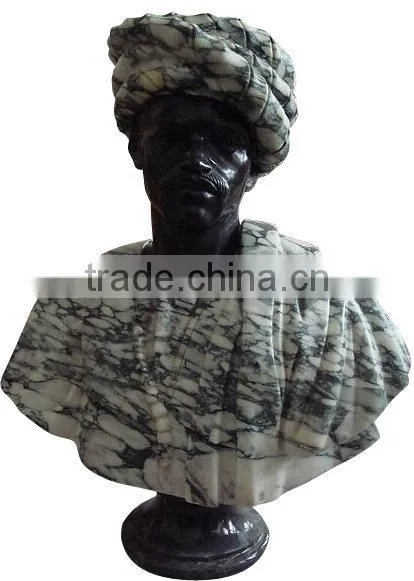 Custom African style hand carved sculpture marble bust for sale