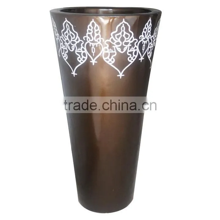 Modern fiberglass planter flowerpot