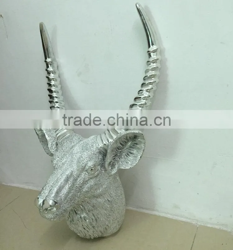Polyresin goat head sculpture