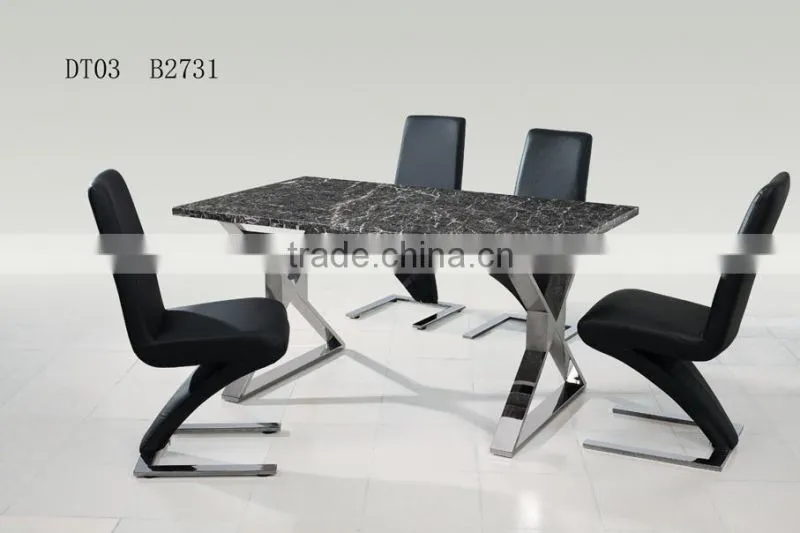 B2731 hot sale cheap black leather z shape dining chair