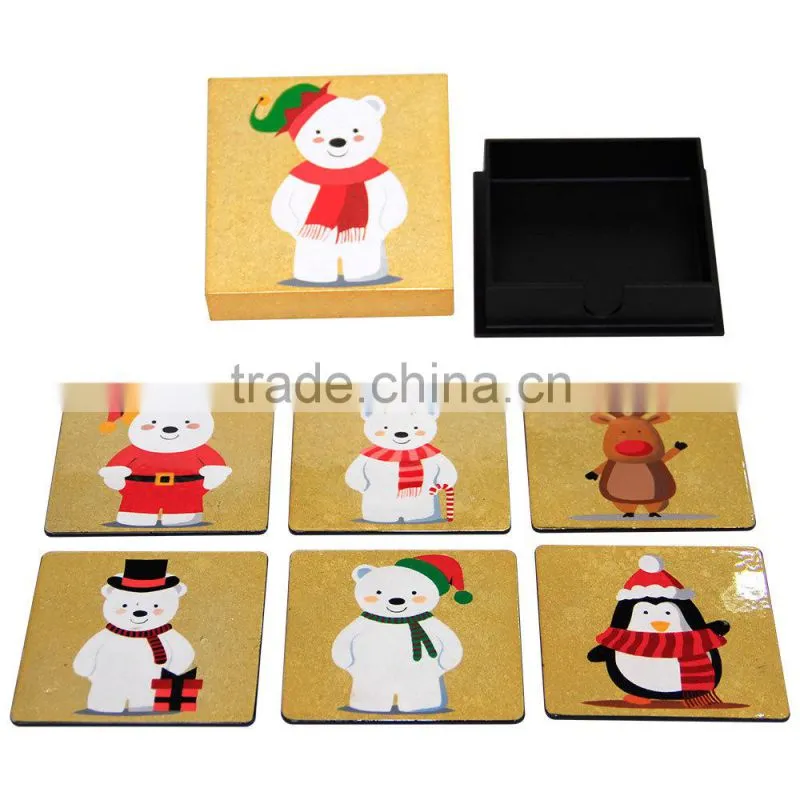 Lacquer cup coaster for Christmas made in Vietnam