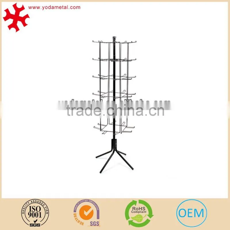 Floor standing chrome metal slatwall cap hat display hook