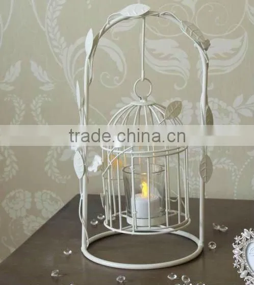 Birdcage tealight holder with rose detailing