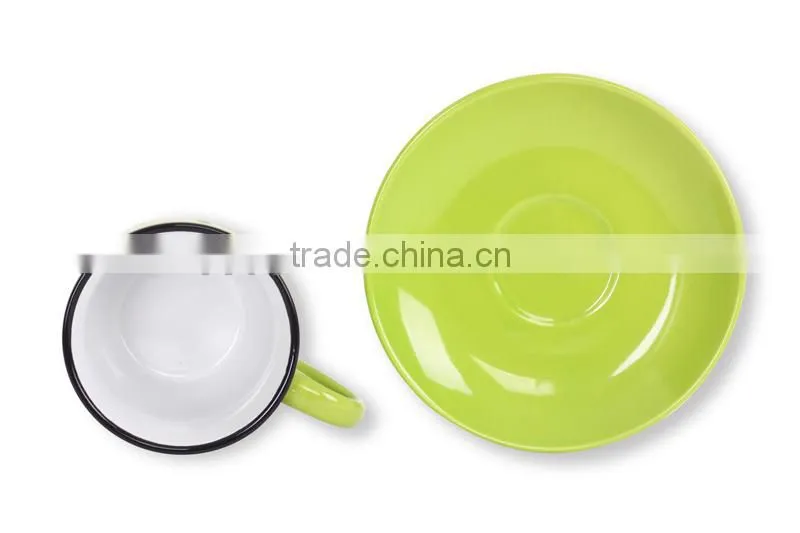 color glaze stoneware ceramic cheap cup and saucer