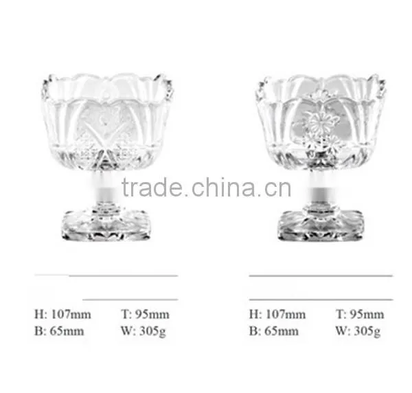 High Quality clear pretty glass cup ice cream