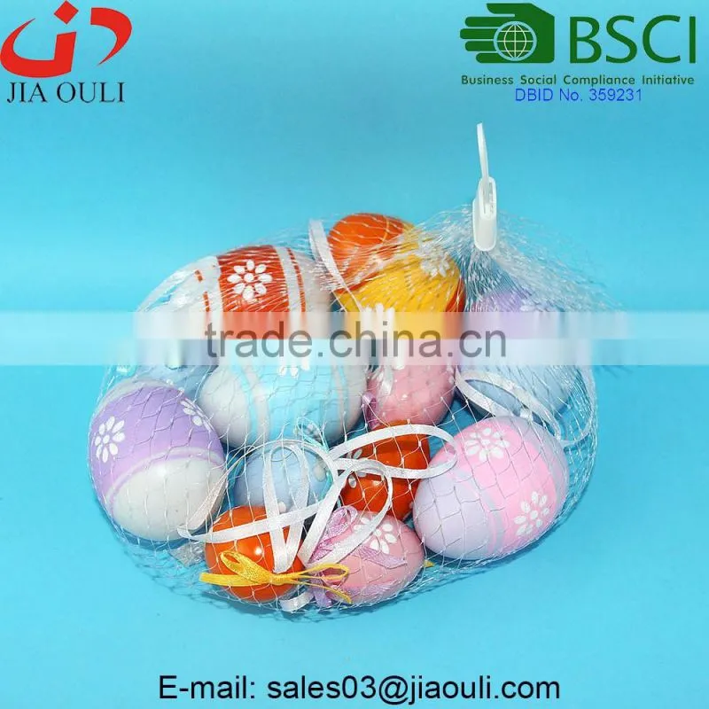 Easter decorations Ceramic Spring Eggs with ribbon bowknot