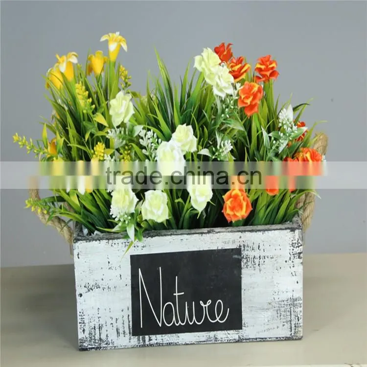 Wooden Flower Pot for Succulent Plants Desktop Decoration Potted Balcony Solid Wood Flowerpot