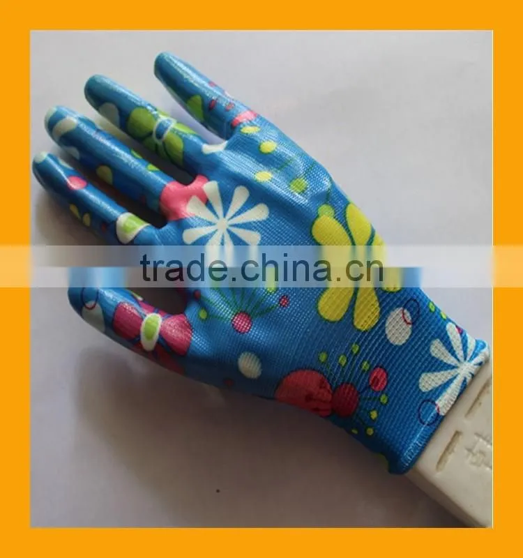 EN388 4121 Polyester and Spandex Coated Smooth Nitrile Gloves