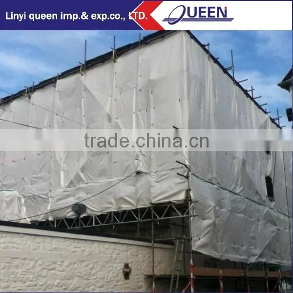 PE Leno Tarp Construction Plastic Reinforced Scaffold Sheeting for a clean construction site