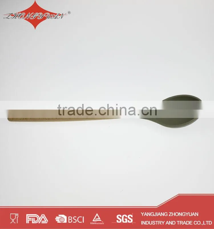 colorful silicone kitchen utensils with wood handle