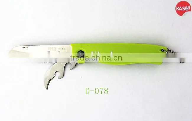 D-078 folding blade pocket knife with opener multi function kitchen knife set